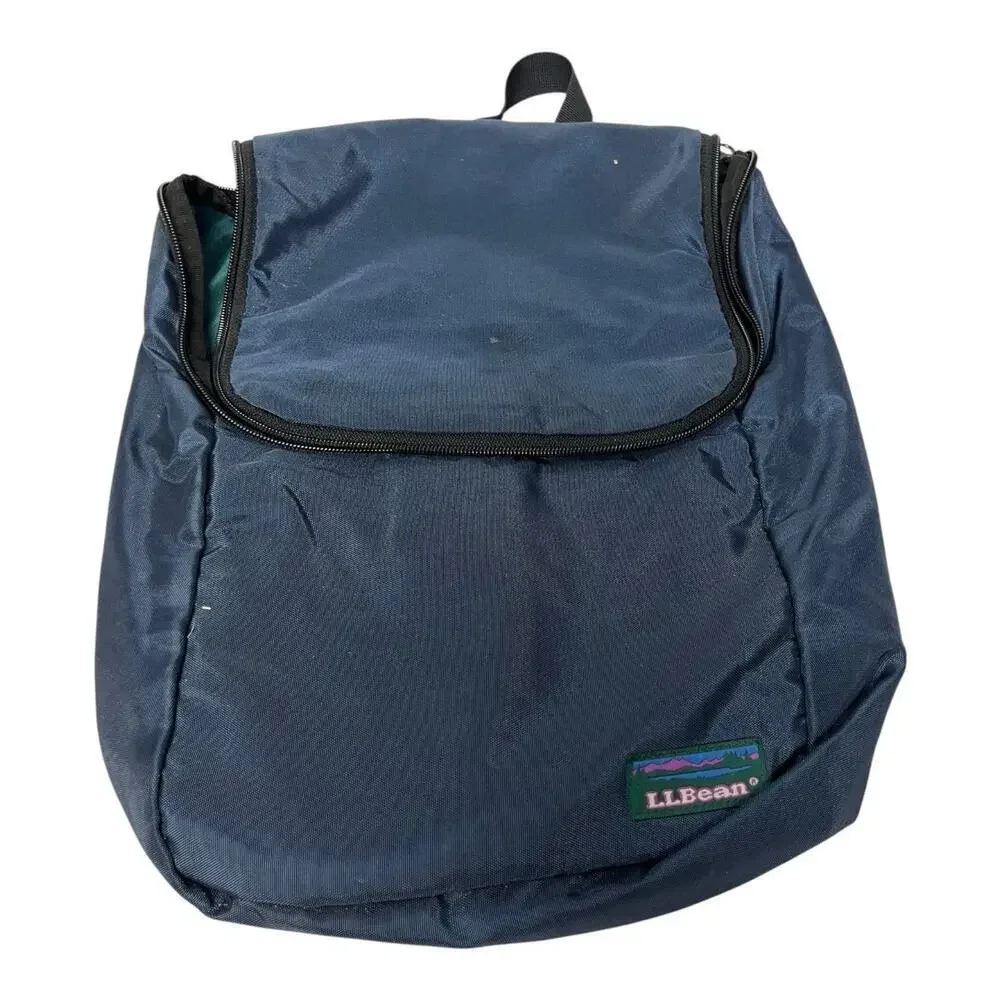 L.L. Bean Personal Organizer Toiletry Bag Travel Pack Blue small